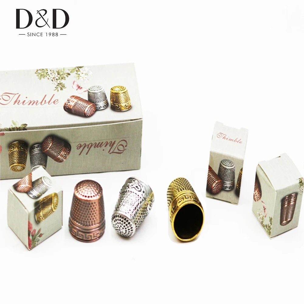 

D&D Quality 12pcs Vintage Element Metal Sewing Thimble Tailor Finger Grip Shield Protector DIY Sewing Tools Needlework Accessory