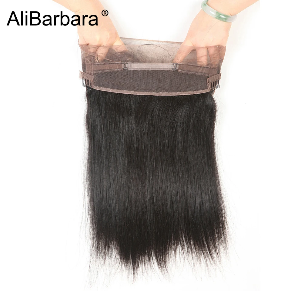 Alibarbara волосы 360 синтетический Frontal шнурка волос Малайзии прямые волосы синтетическое закрытие волос с ребенком не Реми человеческие вол