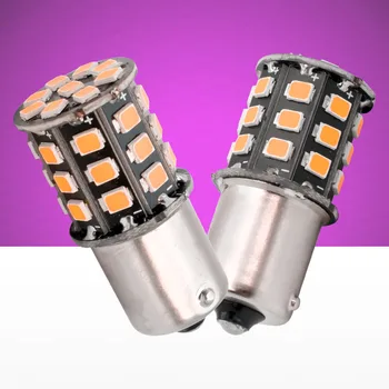 

4pcs High Power Amber Yellow 33 LED 2835 SMD BAU15S 7507 PY21W 1156PY LED Bulbs For Front Direction Indicator Lights 12V