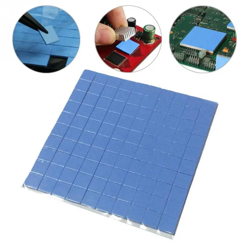 100 pièces/feuille conducteur dissipateur thermique plâtre graisse pâte adhésif ordinateur PC ventilateur refroidisseur Silicone dissipateur thermique GPU CPU tampons thermiques ► Photo 1/6