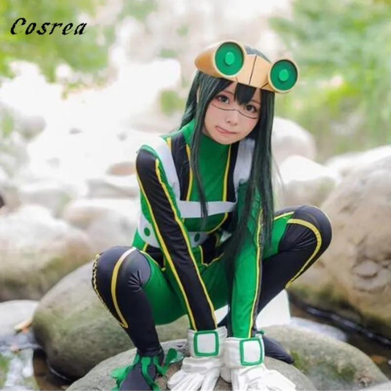 Аниме My Boku no Hero Academia Asui Tsuyu парик Мужские костюмы для косплея для женщин термостойкие длинные прямые волосы Хэллоуин Искусственные парики