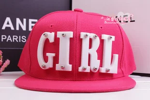 Модная акриловая Кепка в стиле хип-хоп кепка с прямым козырьком бейсболка хип-хоп бейсбольные кепки для девочек - Цвет: rose pink