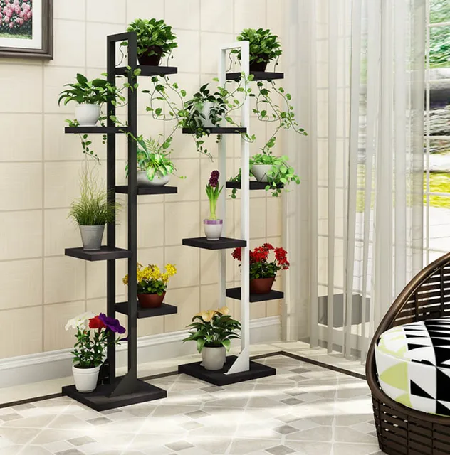 Multi functional 6 layers Decorative Balcony Outdoor Shelves Balcony Stand Flower Shelf Plant