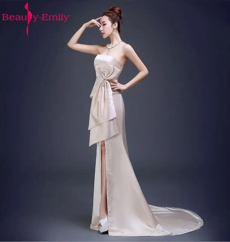 Beauty Emily Stain Luxury Beads Sexy Mermaid Evening Dresses 2018 Strapless Long Party Prom Dresses Plus Size Party Gowns Beauty Emily Stain Luxury Beads Sexy Mermaid Evening Dresses 2018 Strapless Long Party Prom Dresses Plus Size Party Gowns