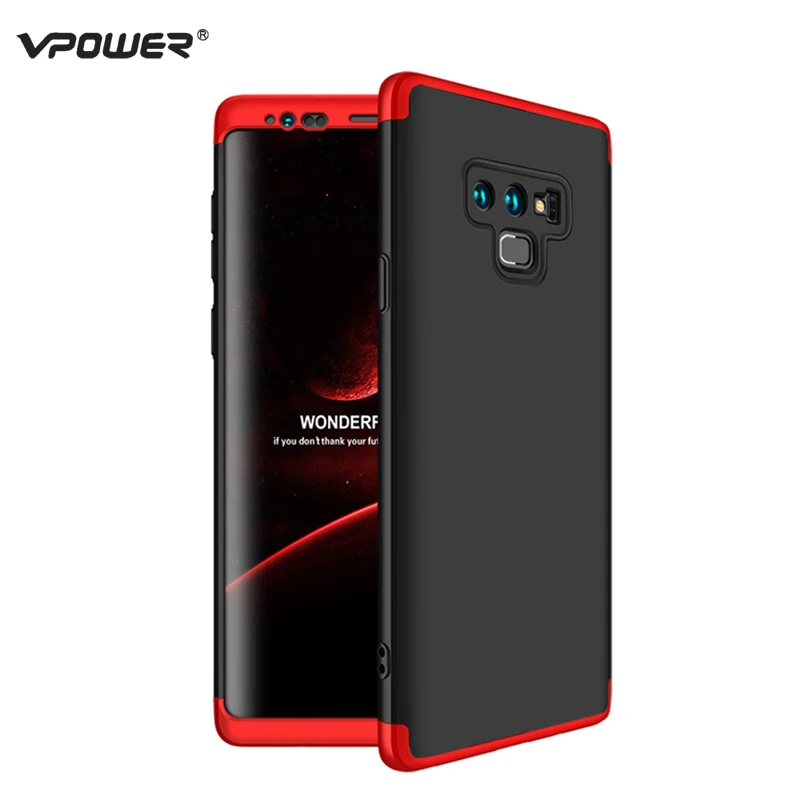 Чехол для samsung Galaxy Note 9 чехол Vpower три в одном 360 полный защитный Note9 без закаленного