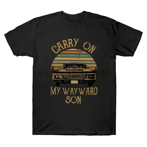 

Supernatural Carry on My Wayward Son Vintage Retro Men T Shirt