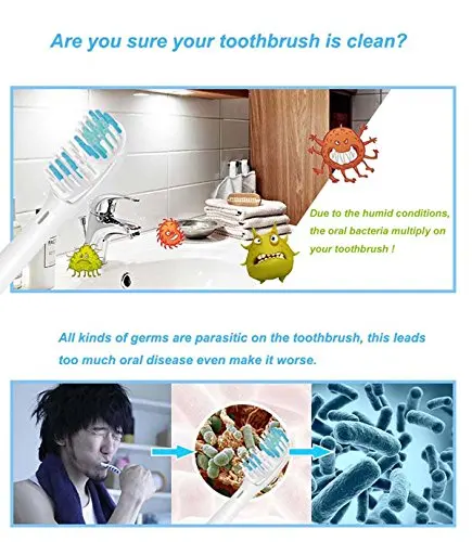 Portable Deep UV Toothbrush Sanitizer Ultraviolet light Antibacterial Toothbrush Sterilizer & Clean