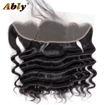

Ably Brazilian Loose Deep Lace Frontal 10-20inch Pre Plucked Natural Hairline 100% Remy Human Hair Free Shipping