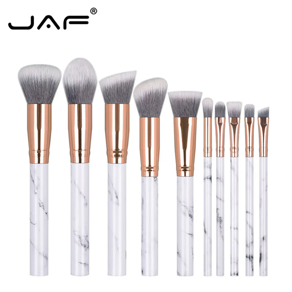 

JAF 10pcs Makeup Brushes Set Face Cosmetic Podwer Foundation Blush Eye Shadow Blending Beauty Soft Make Up Brushes Maquiagem