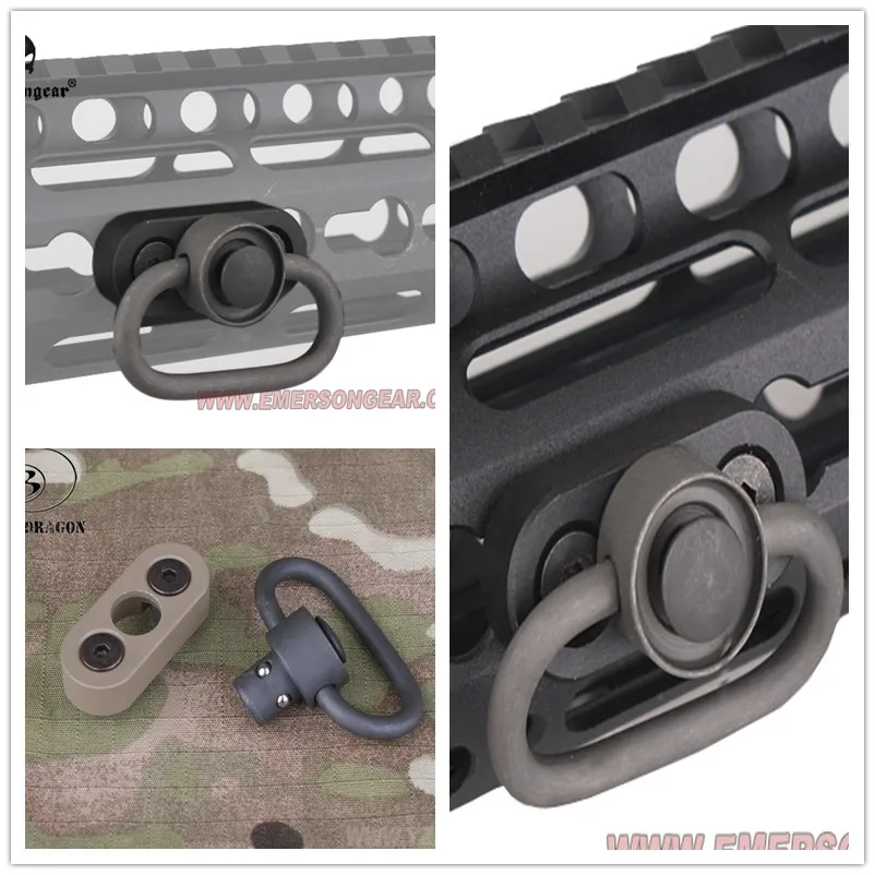 KeyMod QD Sling Swivel Adapter Mount For KAC NSR Handguard Rail BLACK