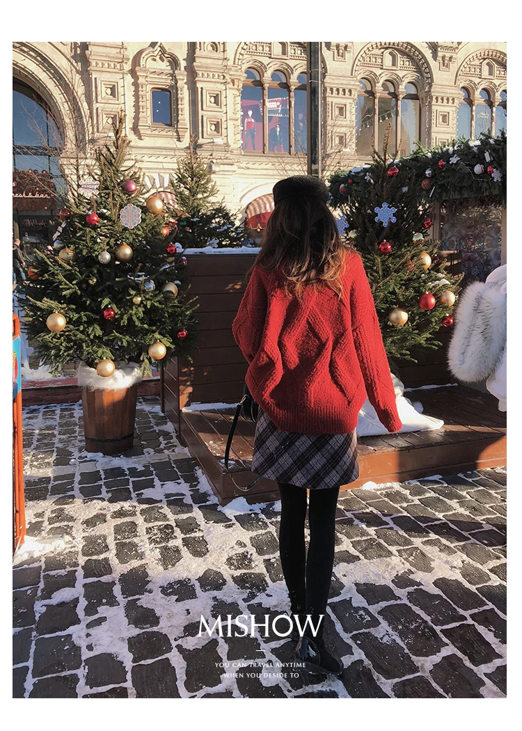 MISHOW 2019 осенне-зимняя мини-юбка Женская Повседневная винтажная Стильная приталенная Геометрическая юбка MX18D1597