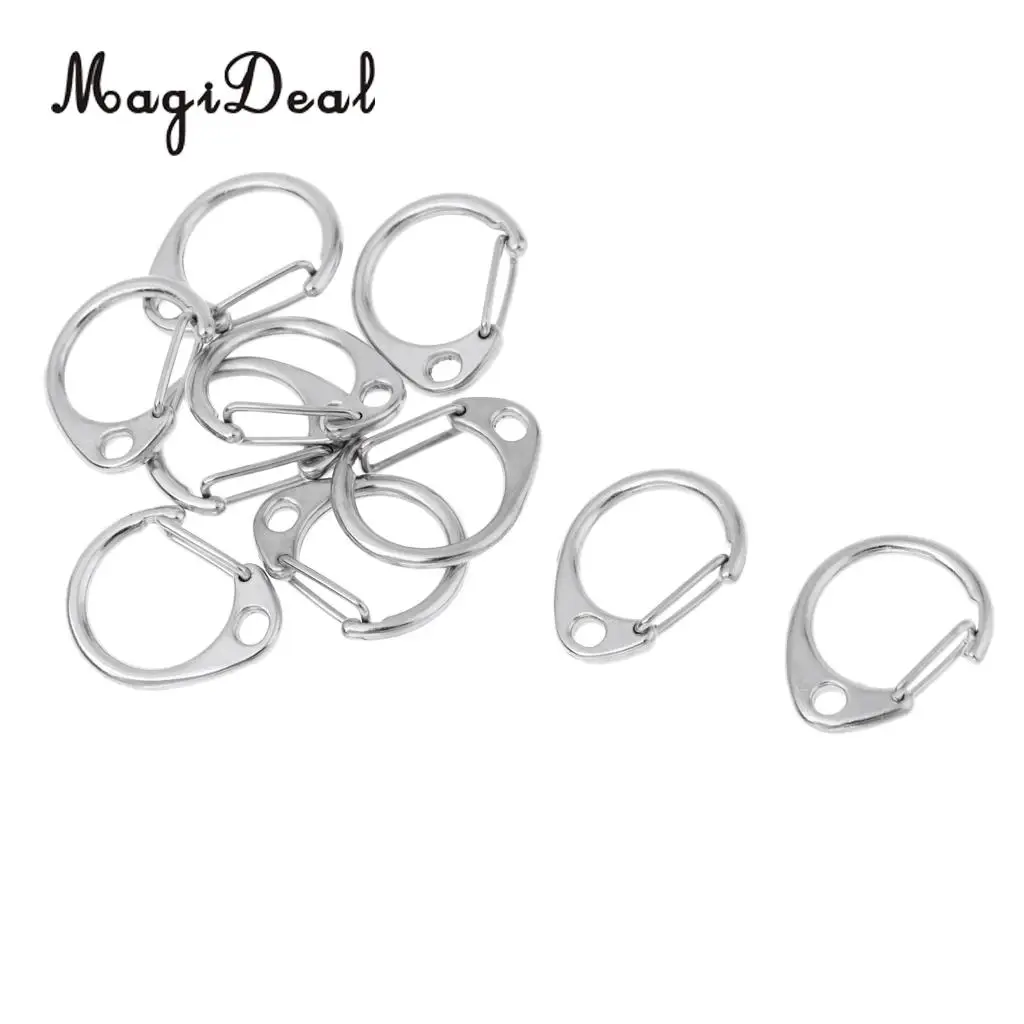 10PCS Keychain Carabiner Clip Metal D-Ring Locking Snap Hook Clasp Backpack Bag Accessories Outdoor Camping Hiking Hardware
