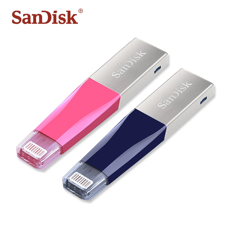 SanDisk USB 3 0 OTG флеш накопитель 32 Гб 64 Lightning на металлический 128 ГБ U диск для iPhone iPad iPod и