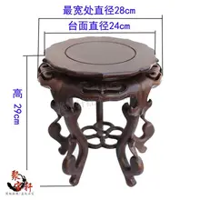 Black catalpa wood vases, flower miniascape of base Solid wood carving household act the role ofing is tasted furnishing