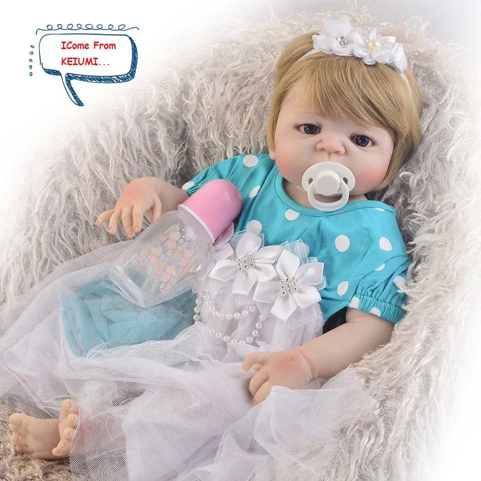 

KEIUMI 23'' Reborn Dolls Babies Full Body Silicone Vinyl Baby Girl DIY Toys Lovely Princess Truly Doll Baby Alive Kids Playmates
