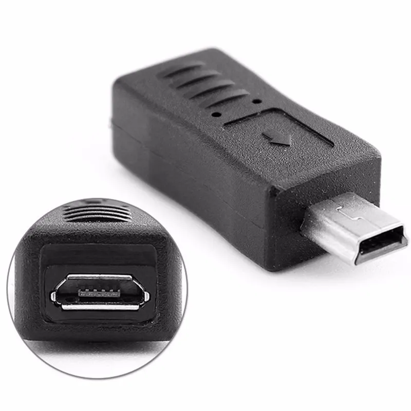 1 шт. Черный Micro USB женский мини USB Мужской адаптер зарядное устройство конвертер адаптер