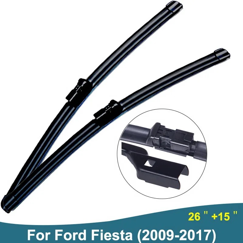 

Car Wiper Blade For Ford Fiesta 2011 Windscreen Wipers Rubber Windshield Brushes Car Accessories Fit Push Button 2009 to 2017