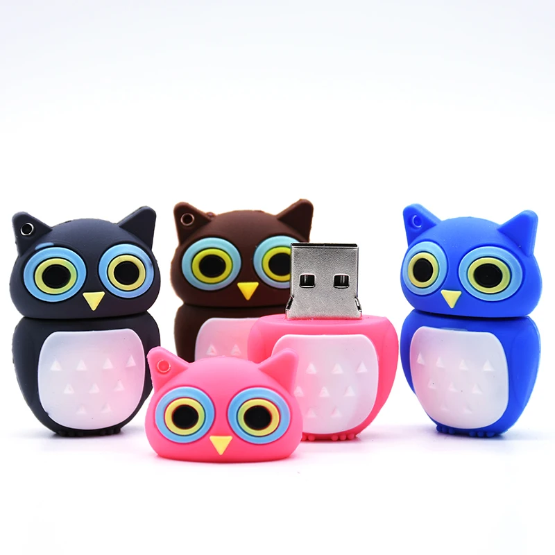 Мультяшная красочная ручка Сова накопитель 4G 8G 16GB 32GB 64GB Usb флеш высокоскоростной 2
