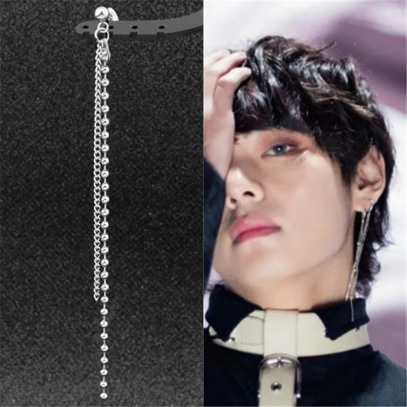 KPOP DNA корейские V серьги JIN SUGA Jimin Bangtan для мальчиков длинные с кисточками модные