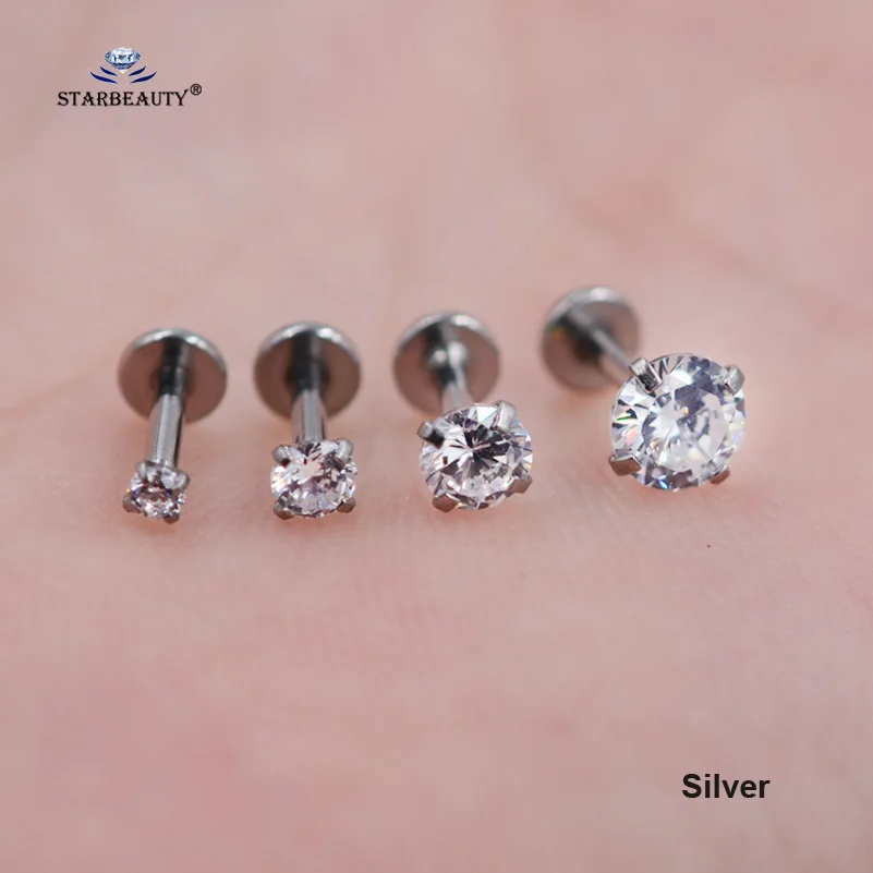 Piercing en Antarctique, 4 pièces/lot, brillant, 1.2x6mm, Labret, Anneau Jules, Narine, Oreja, Pmonds ing, Tragus, Helix