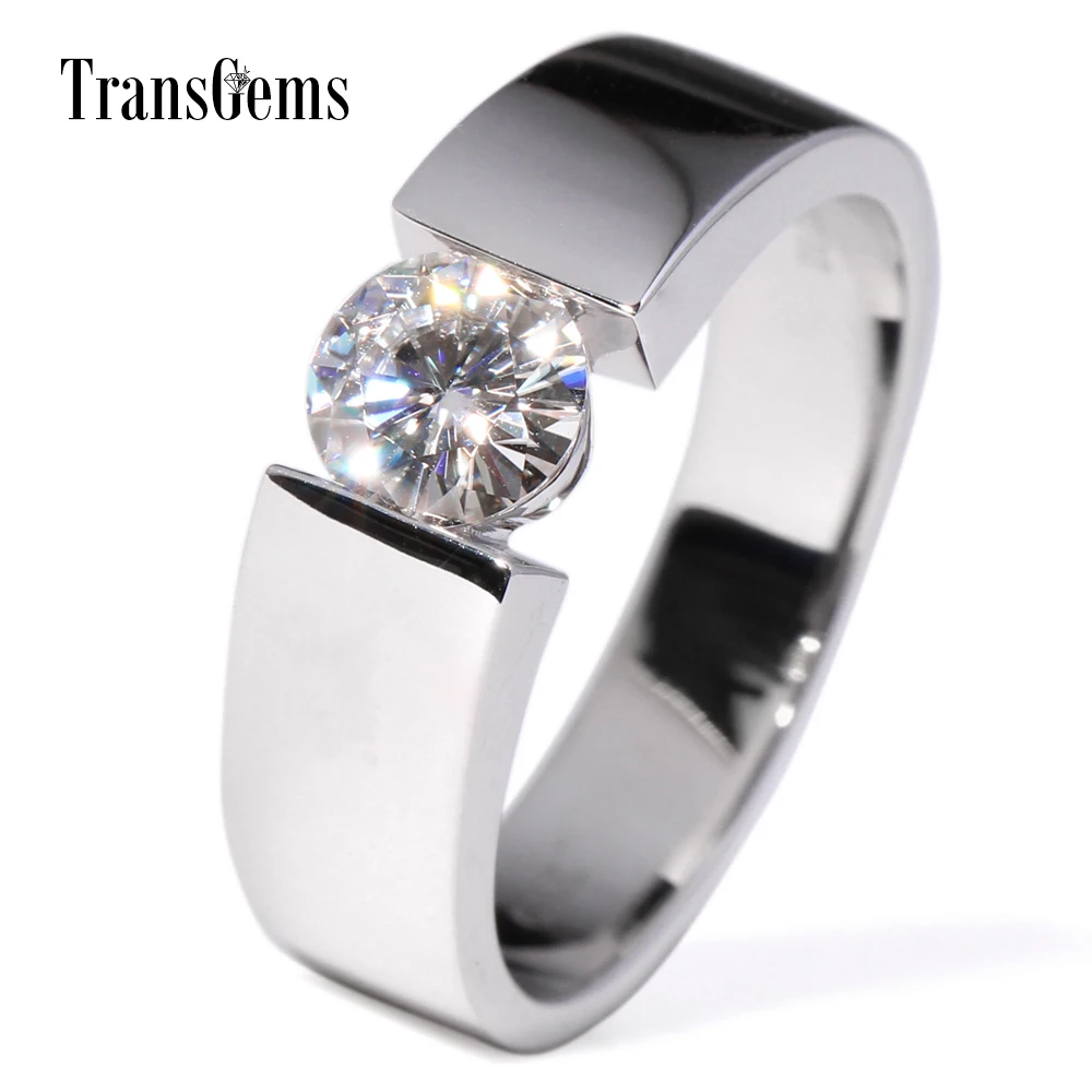 Кольцо TransGems с муассанитом для мужчин и женщин 1 карат|ring for|ring ringrings for men |