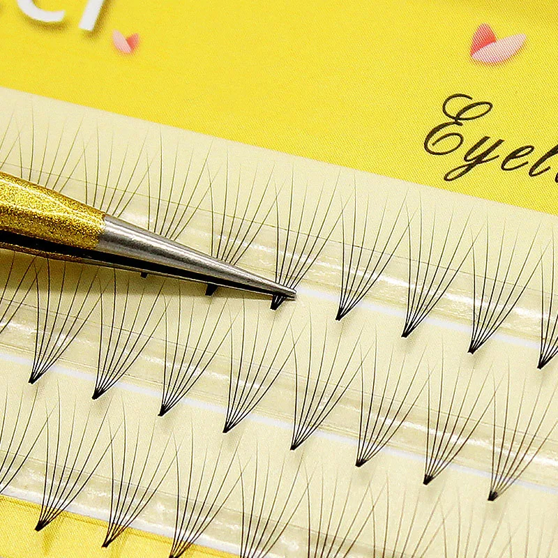 

Kimcci 6D Pre-Fanned Individual Eyelash Extension 3D Mink Lashes Russian Volume Short Stem C curl Eyelash Extensions 3D Effect