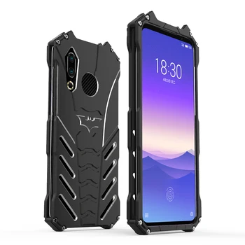 

R-JUST Batman Armor Heavy Dust Rugged Outdoor Metal Aluminum Shockproof Powerful Kickstand Cover Case for MEIZU 16S