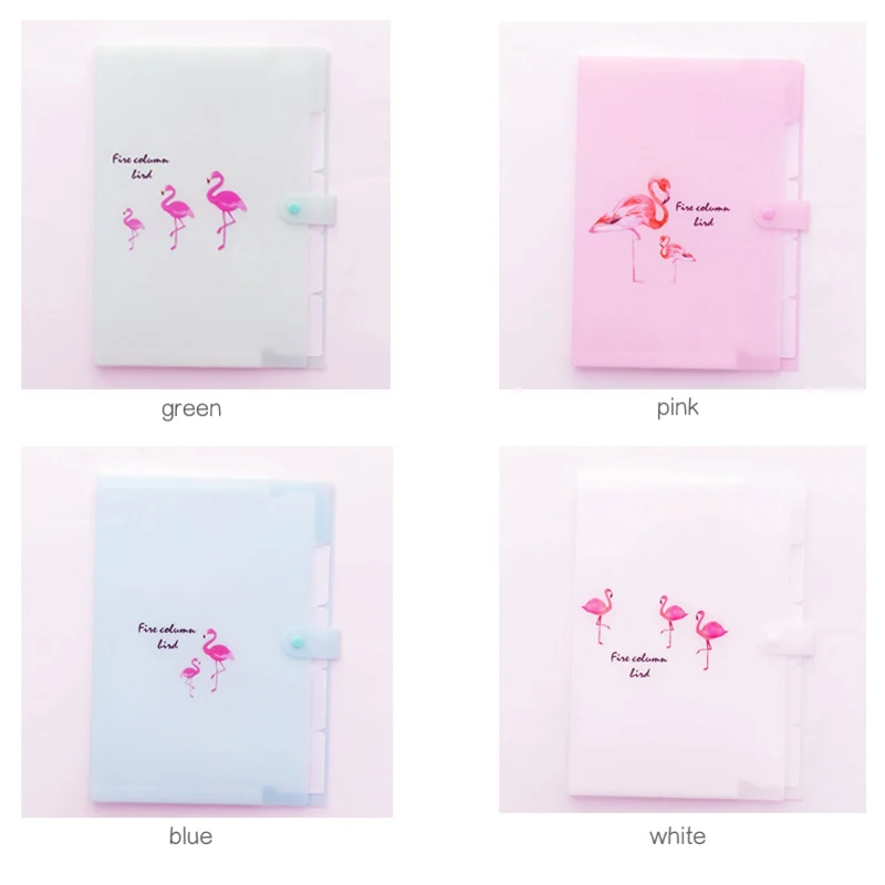 Корейский кавайный Фламинго А4 Сумка для документов для девочек папка для файлов расширяющийся кошелек милые Креативные канцелярские принадлежности Школьные принадлежности