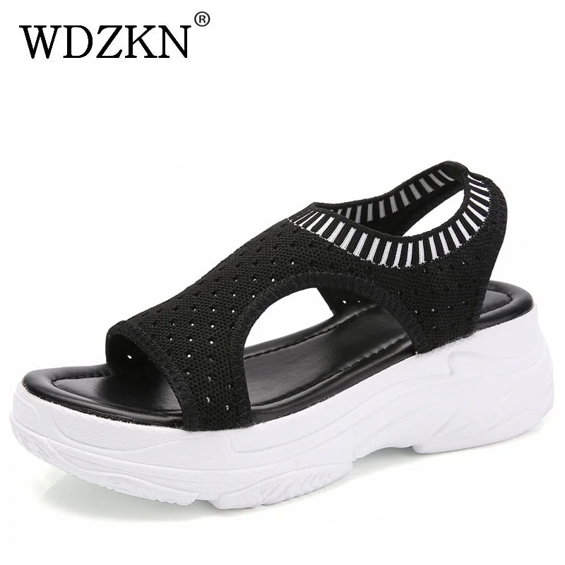 

WDZKN Air Mesh Sandals Women Summer Shoes 2019 Wedges Heel Sandals Female Fashion Peep Toe High Heels Women Platform Sandals