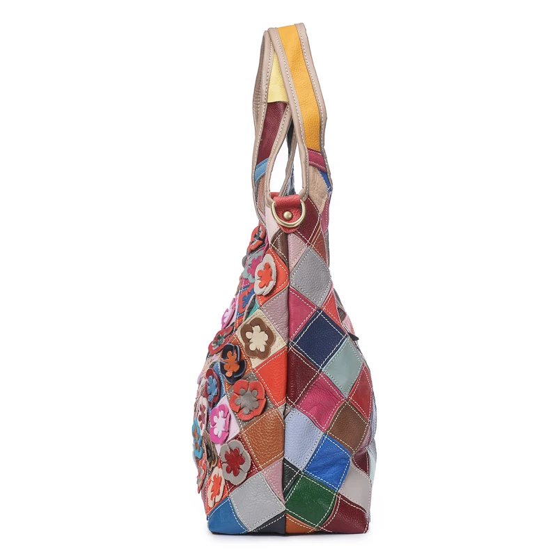 Женские модные роскошные сумки из натуральной яловой кожи, кожаные сумки с украшением в виде цветов, сумка-тоут, Bolsa Couro Bolso Femininos