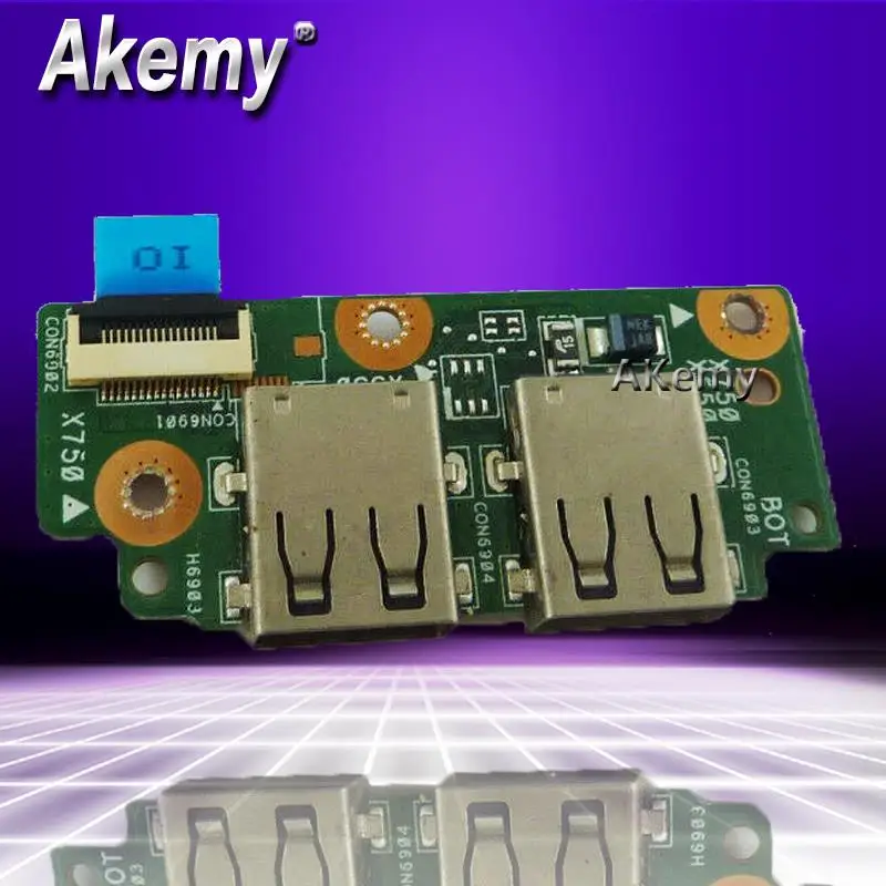 

Akemy FOR ASUS X750DP K750J USB CONECTOR IO BOARD 69N0PMB10A01 ORIGINAL WORKS