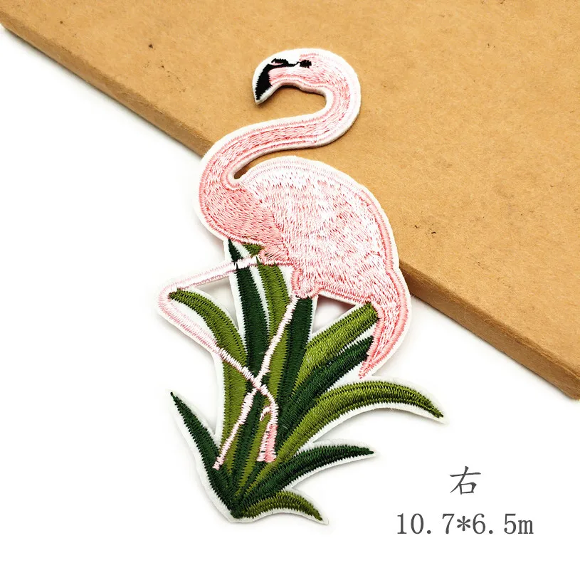 1pcs Top Cartoon Animal Patches Embroidered Flamingos Appliques Fabric Stickers for baby clothes bags DIY Patchwork Supplier 1pcs Top Cartoon Animal Patches Embroidered Flamingos Appliques Fabric Stickers for baby clothes bags DIY Patchwork Supplier
