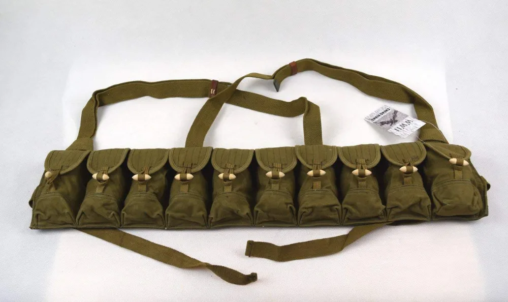 

ORIGINAL SURPLUS CHINESE PLA SKS RIFLE 7.62MM TYPE 56 CHEST RIG BANDOLIER AMMO POUCH 10 POCKETS - World military Store