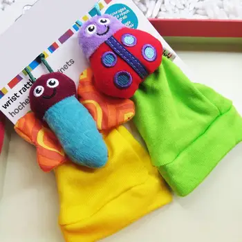

Baby Infant Kids Wrist Band Developmental Strap Fashion Toy Animal Bells Foot Socks Rattles Random Color
