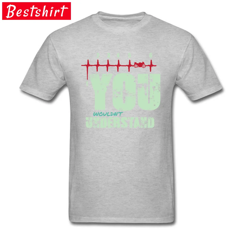 Motorcycle-Heartbeat-You-Wouldnt-Understand- Tops T Shirt Special Crew Neck Design Short Sleeve Cotton Student T Shirts T-Shirt Motorcycle-Heartbeat-You-Wouldnt-Understand- grey