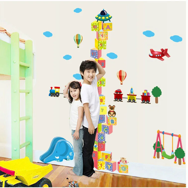Buy Building Block Kids Height Ruler Wall Art Mural