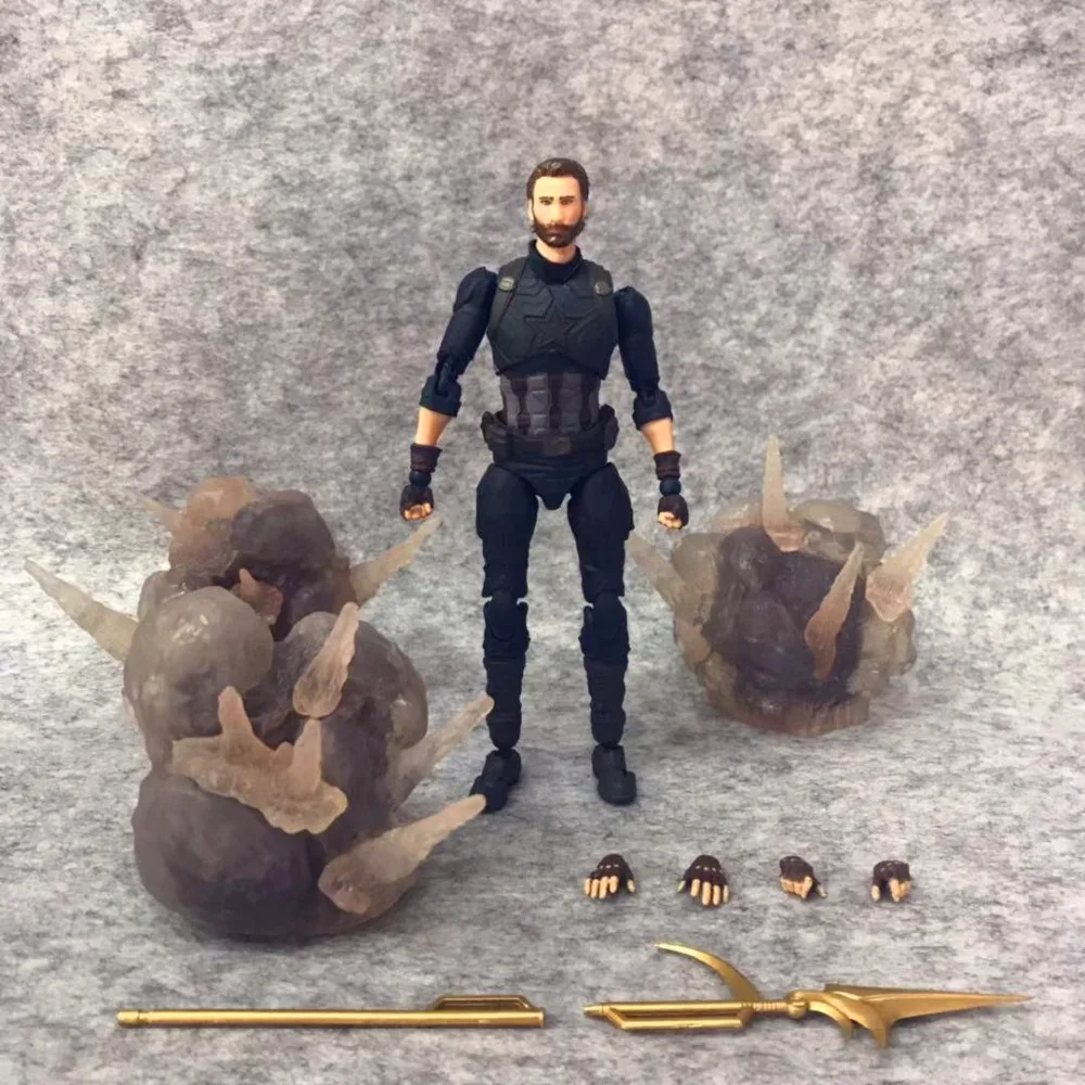 

The Avengers: Infinity War SHF Captain America Deluxe Edition PVC Action Figure Collectible Model Toy Box-Packed 17cm