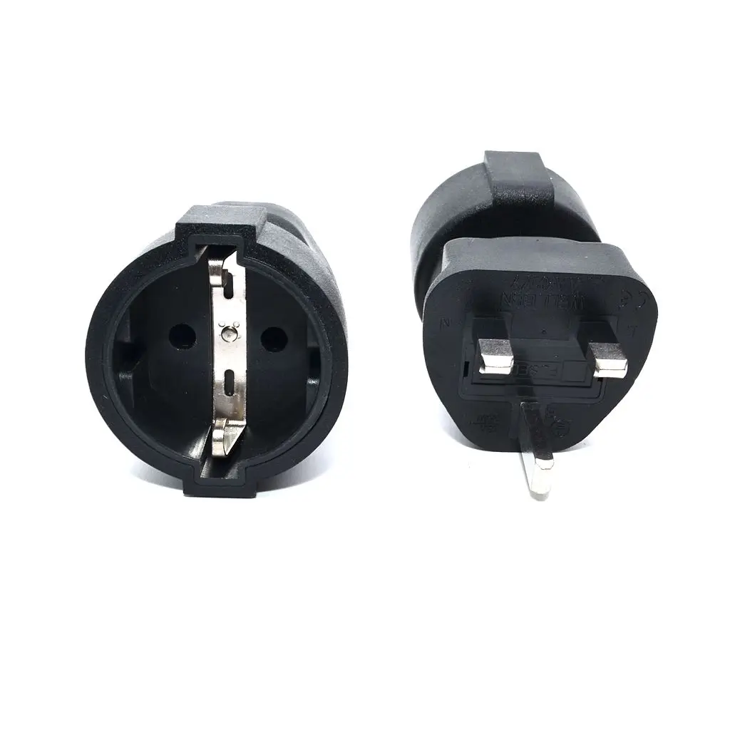 

110V-250V Travel Adaptor Euro EU male to UK 3 Pin Plug Adapter AC Power Converter UK Wall Socket