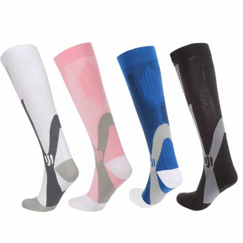 Мужские и женские эластичные спортивные гетры Компрессионные гольфы унисекс носки для бега сноуборд длинные носки