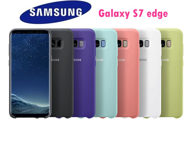 

Original Samsung S7 edge case Silky Silicone Cover Soft-Touch Finish Back Protective Case For Samsung Galaxy S7 EDGE 5.5 Inch