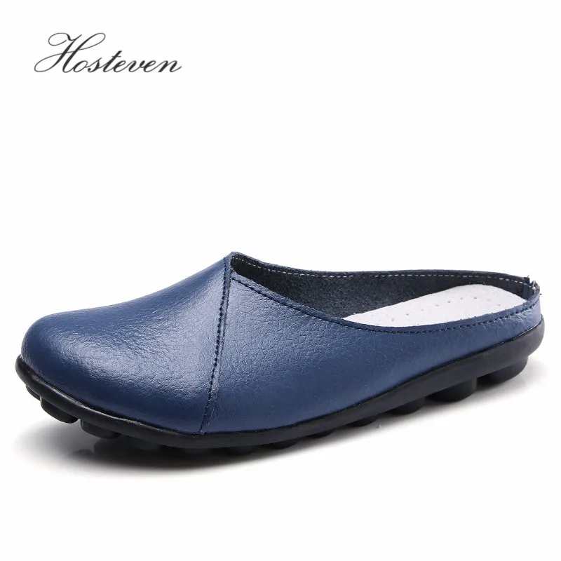 Kopen Hosteven Vrouwen Schoenen Zachte Lederen Flats Mode Casual Dames Rijden Loafers Mocassins Schoenen Large 35 44