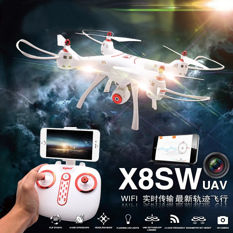 Syma X8SW x8SC WIFI FPV с HD камерой 720P или 2 МП 6 осевой Квадрокоптер удержанием высоты RC RTF
