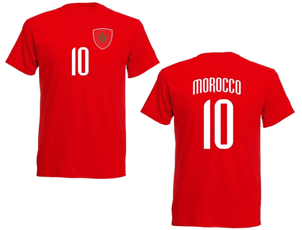 Футболка Marokko Rot 2019 трикотажная футболка Trikot Nummer 10 марокканский футбол новинка