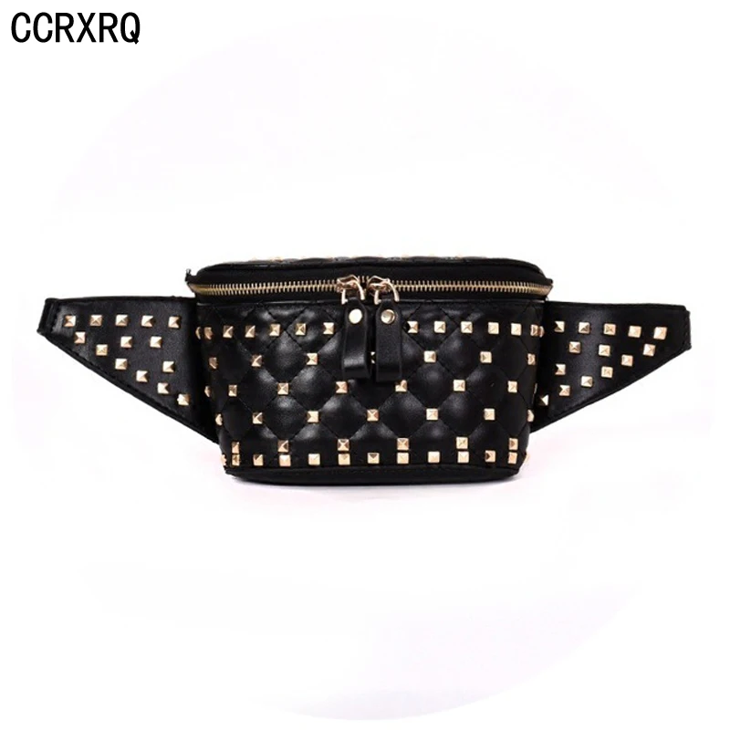

CCRXRQ Waist Bag Women Fashion 2019 Personality Punk Style Lady Belt Bags Handy Rivet Belt Pack Female Fanny Pack Woman Hip Bag