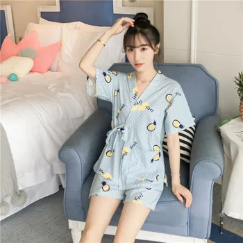 

Summer Cotton Sleepwear Women Lingerie Pyjamas Suit Female Pajamas Pijama Feminino Home Clothes For Women Shorts Femme Donna