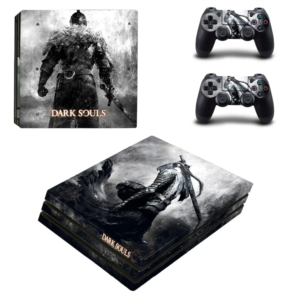 Наклейка на кожу Dark Souls PS4 Pro для консоли PlayStation 4 и 2 контроллера виниловая наклейка
