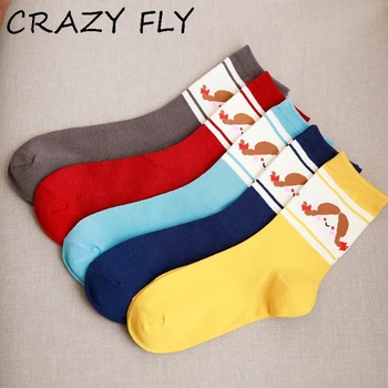 

CRAZY FLY 2019 spring new Korean Women Cute Cotton Socks Harajuku Funny Casual Novelty Designer Kawaii pattern Socks