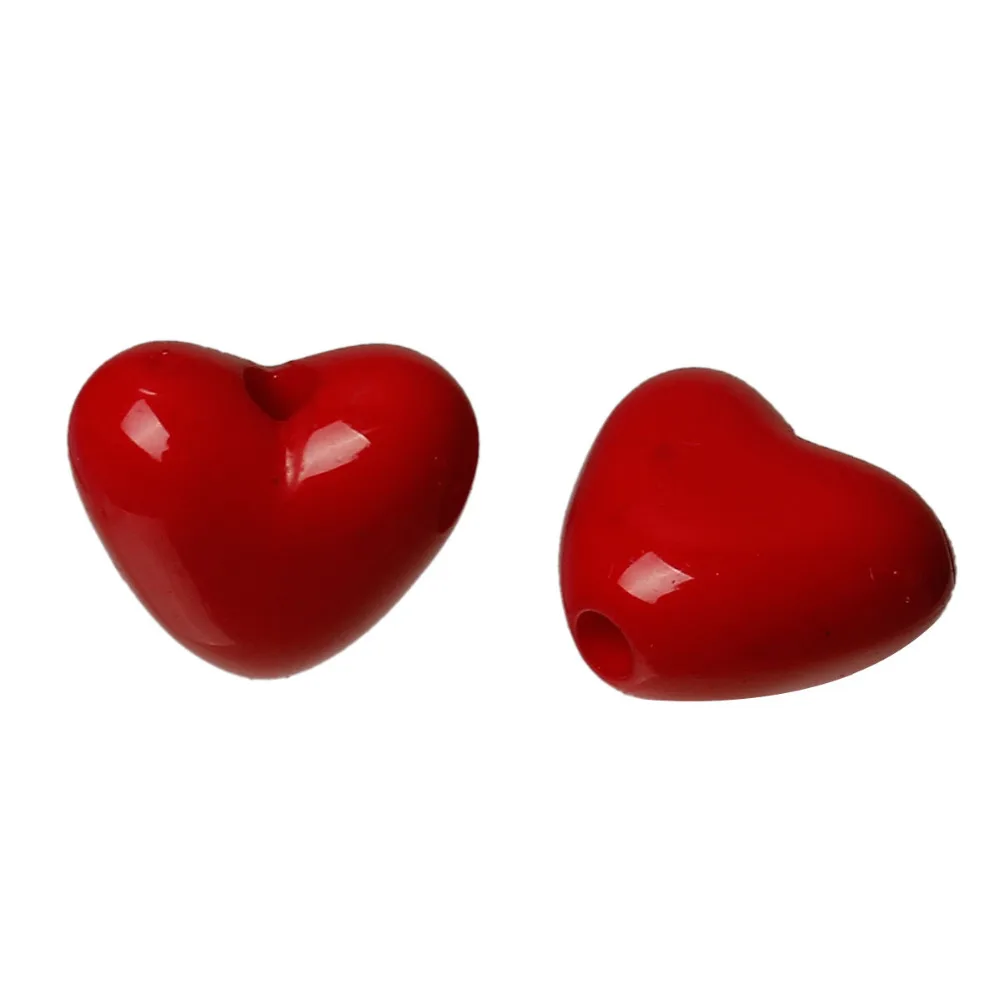 

DoreenBeads Acrylic Charm Beads Love Heart Red 11x10mm,200PCs(B22421)