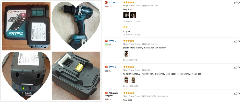 Для Makita BL1830 18 в 3000 мАч аккумуляторная батарея FLOUREON литий-ионный Электроинструмент батареи для дрели BL1840 BL1815 li-ion