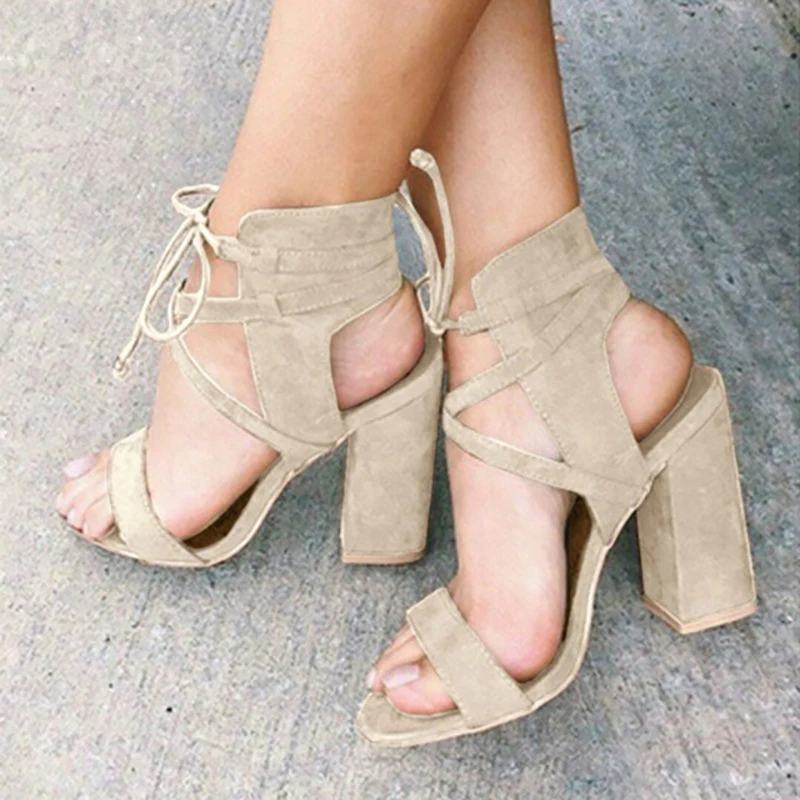 Sexy Lace Up High Heels Sandals Women 